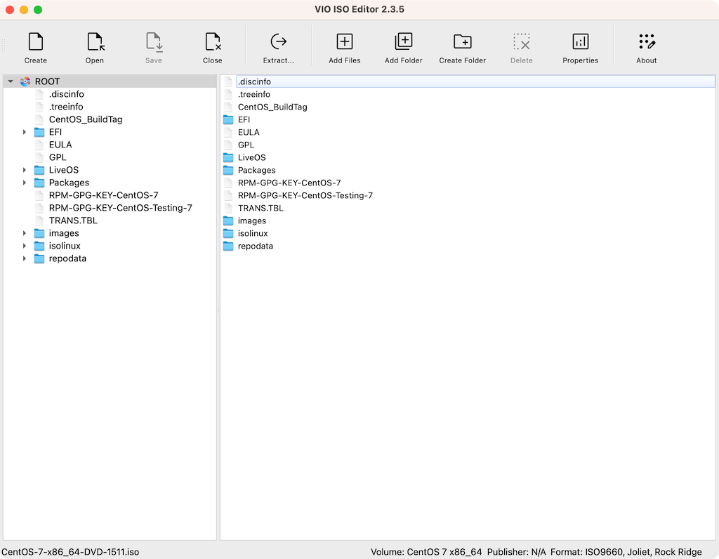 VIO ISO Editor Main Interface